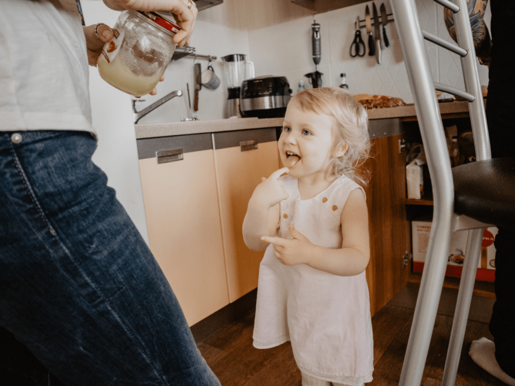 child following around parent