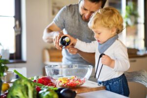 creating family memories together and family traditions - cooking together